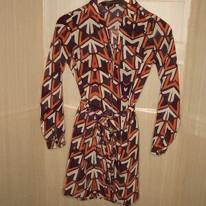 Outback Red Womens Red Geometric Shirt Dress XS
